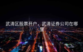 武清区股票开户，武清证券公司在哪里