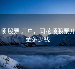 同花顺 股票 开户，同花顺股票开户佣金多少钱