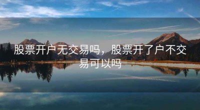 股票开户无交易吗，股票开了户不交易可以吗