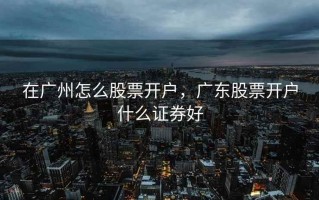 在广州怎么股票开户，广东股票开户什么证券好