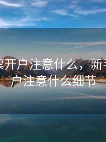 新手股票开户注意什么，新手股票开户注意什么细节