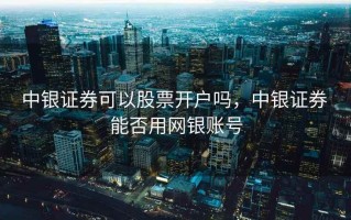 中银证券可以股票开户吗，中银证券 能否用网银账号