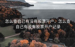 怎么查自己有没有股票开户，怎么查自己有没有股票开户记录