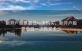 新开户股票最低一次购买，新开户股票最低一次购买多少