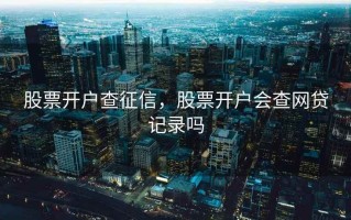 股票开户查征信，股票开户会查网贷记录吗