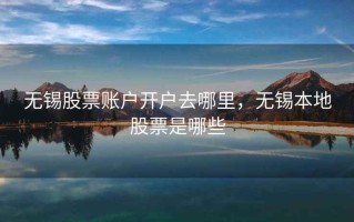 无锡股票账户开户去哪里，无锡本地股票是哪些