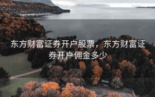 东方财富证券开户股票，东方财富证券开户佣金多少