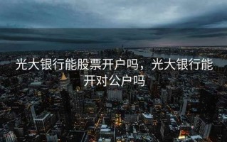 光大银行能股票开户吗，光大银行能开对公户吗