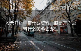 股票开户需带什么资料，股票开户需带什么资料去办理