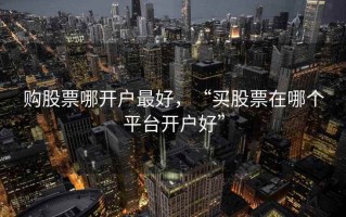 购股票哪开户最好，“买股票在哪个平台开户好”