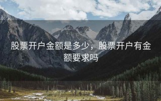 股票开户金额是多少，股票开户有金额要求吗