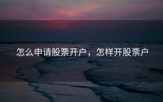 怎么申请股票开户，怎样开股票户