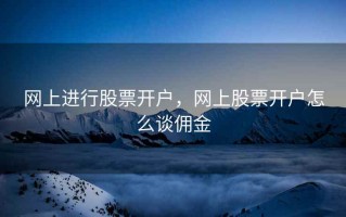 网上进行股票开户，网上股票开户怎么谈佣金