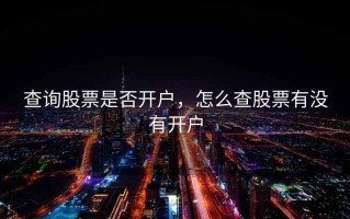 查询股票是否开户，怎么查股票有没有开户