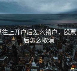 股票往上开户后怎么销户，股票开户后怎么取消