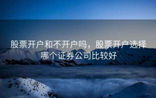 股票开户和不开户吗，股票开户选择哪个证券公司比较好