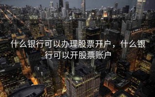 什么银行可以办理股票开户，什么银行可以开股票账户