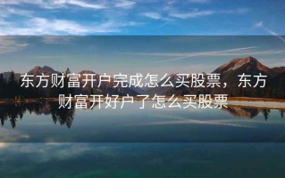 东方财富开户完成怎么买股票，东方财富开好户了怎么买股票