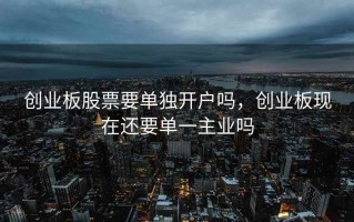 创业板股票要单独开户吗，创业板现在还要单一主业吗