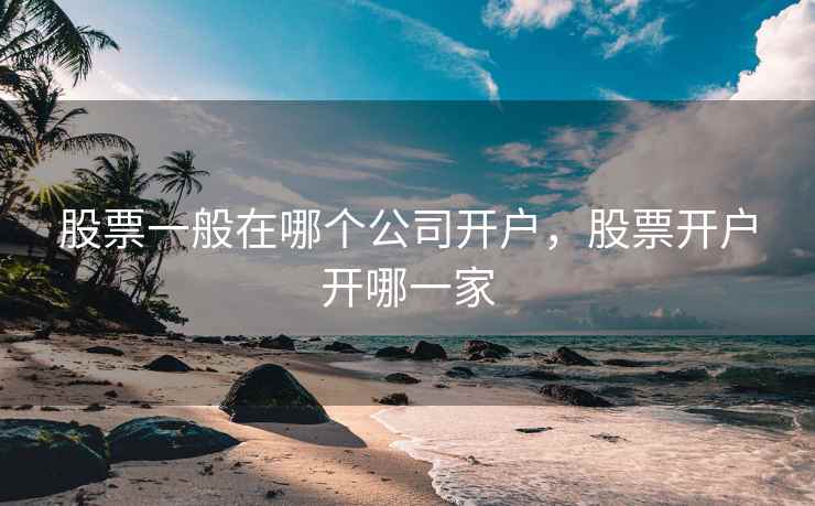 股票一般在哪个公司开户，股票开户开哪一家