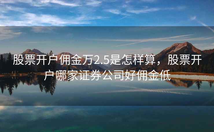 股票开户佣金万2.5是怎样算，股票开户哪家证券公司好佣金低
