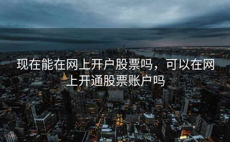 现在能在网上开户股票吗，可以在网上开通股票账户吗