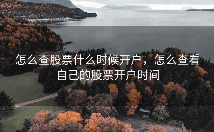 怎么查股票什么时候开户，怎么查看自己的股票开户时间