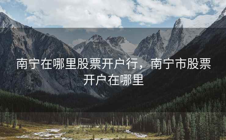 南宁在哪里股票开户行，南宁市股票开户在哪里