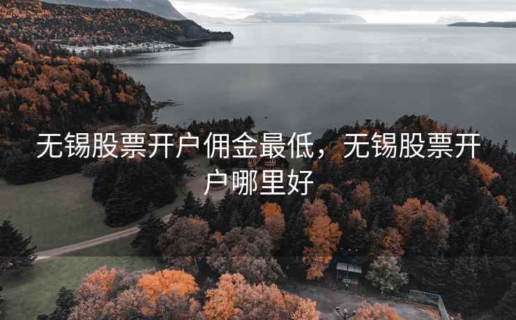 无锡股票开户佣金最低，无锡股票开户哪里好
