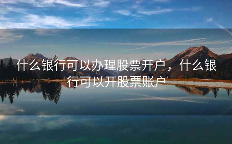 什么银行可以办理股票开户，什么银行可以开股票账户