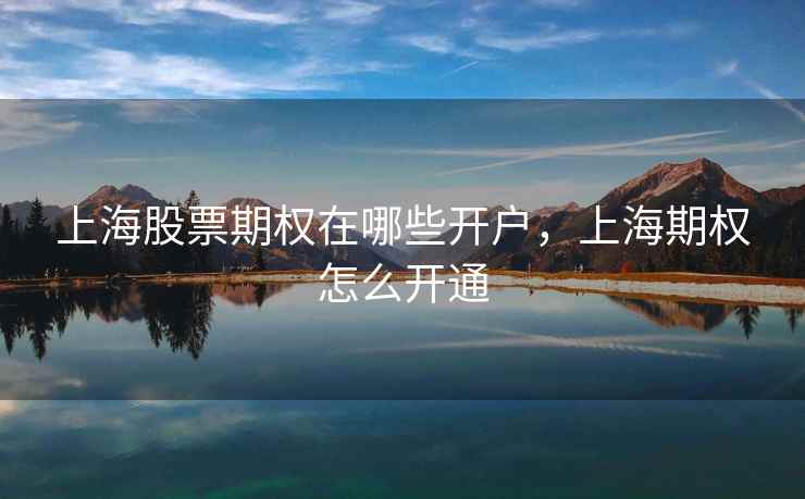 上海股票期权在哪些开户,上海期权怎么开通 上海股票期权在哪些开户,上海期权怎么开通